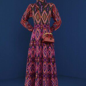 Tapestry Scarf Sweater Dress